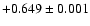 $+0.649\pm 0.001 $