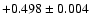 $+0.498\pm 0.004 $