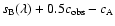 $s_{\rm B}(\lambda) + 0.5 c_{\rm obs} - c_{\rm A}$