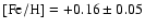 $\rm [Fe/H]= +0.16 \pm
0.05$