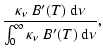 $\displaystyle \frac
{\kappa_\nu~B'(T)~{\rm d}\nu}
{\int_0^\infty \kappa_\nu~B'(T)~{\rm d}\nu},$