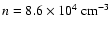 $n=8.6\times10^4~{\rm cm}^{-3}$