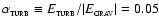 $\alpha_{_{\rm TURB}}
\equiv E_{_{\rm TURB}} / \vert E_{_{\rm GRAV}}\vert = 0.05$