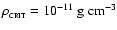 $\rho_{_{\rm CRIT}} = 10^{-11}~{\rm g~cm}^{-3}$