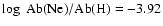$\log~{\rm Ab}({\rm Ne})/{\rm Ab}({\rm H})=-3.92$