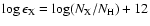 $\log \epsilon_{\rm X} = \log(N_{\rm X}/N_{\rm H}) + 12$