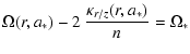 $\displaystyle \Omega(r,a_*) - 2 ~ \frac{\kappa_{r/z}(r,a_*)}{n} = \Omega_*$