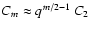 $C_m \approx q^{m/2-1} ~ C_2$
