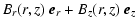 $\displaystyle B_r(r,z) ~ \vec{e}_r + B_z(r,z) ~ \vec{e}_z$