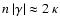 $n~\vert\gamma\vert
\approx 2~\kappa$