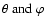 $\theta \; \rm and\ \varphi$