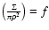 $\left( \frac{\Sigma}{\pi \rho^2} \right) = f$