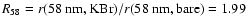 $R_{\rm 58} = r{\rm (58~nm,KBr)}/r{\rm (58~nm,bare)} = 1.99$