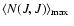 $\langle N(J,J) \rangle_{\rm max}~$