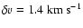 $\delta v = 1.4\hbox{ km s}^{-1}$