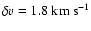 $\delta v = 1.8\hbox{ km s}^{-1}$