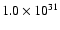 $1.0 \times 10^{31}$