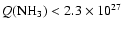 $Q(\hbox{NH}_3) < 2.3\times10^{27}$
