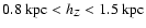 $0.8~{\rm kpc}<h_Z<1.5~{\rm kpc}$