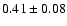 $0.41\pm 0.08$