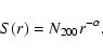 \begin{displaymath}%
S(r)= N_{200} r^{-\alpha} .
\end{displaymath}
