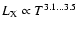 $L_{\rm X} \propto T^{3.1...3.5}$
