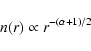 \begin{displaymath}%
n(r) \propto r^{-(\alpha+1)/2}
\end{displaymath}