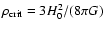 $\rho_{{\rm crit}}=3H_0^2/(8 \pi G)$