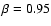 $\beta=0.95$