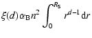 $\displaystyle \xi(d)\alpha_{\rm B}n^2\int^{R_{\rm S}}_0 r^{d-1}{\rm d}r$