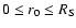 \(0\le r_0 \le R_{\rm S}\)