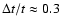 $\Delta t/t\approx0.3$