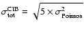 $\sigma _{\rm tot}^{\rm CIB}=\sqrt {5 \times \sigma _{\rm Poisson}^2}$