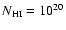 $N_{\rm HI}=10^{20}$