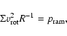 \begin{displaymath}%
\Sigma v_{\rm rot}^{2} R^{-1} = p_{\rm ram},
\end{displaymath}