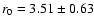 $r_0=3.51\pm0.63$