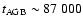 $t_{\rm AGB}\sim 87~000$