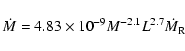 \begin{displaymath}\dot M=4.83\times 10^{-9} M^{-2.1} L^{2.7} \dot M_{\rm R}
\end{displaymath}