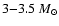 $3{-}3.5~M_{\odot}$