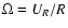 $\Omega = U_R /R$