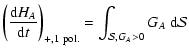 $\displaystyle \left( {\ensuremath{\mathchoice {\displaystyle\frac{{{\rm d}} H_A...
... S} ,G_A>0}^{}}
{\int_{ {\mathcal S} ,G_A>0}^{}}
} G_A {\ {\rm d}} {\mathcal S}$