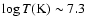 $\log T {\rm (K)} \sim 7.3$