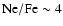 ${\rm Ne/Fe}\sim4$