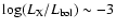 $\log (L_{\rm X}/L_{\rm bol}) \sim-3$