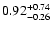 $\rm0.92^{+0.74}_{-0.26}$