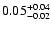 $\rm0.05^{+0.04}_{-0.02}$