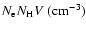 $N_{\rm e}N_{\rm H}V\;({\rm cm^{-3}})$