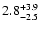 $\rm 2.8^{+3.9}_{-2.5}$
