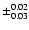 $\pm ^{0.02} _{0.03}$