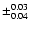 $\pm ^{0.03} _{0.04}$